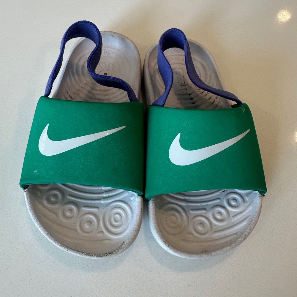 Nike Kids Kawa Green Slide Sandals